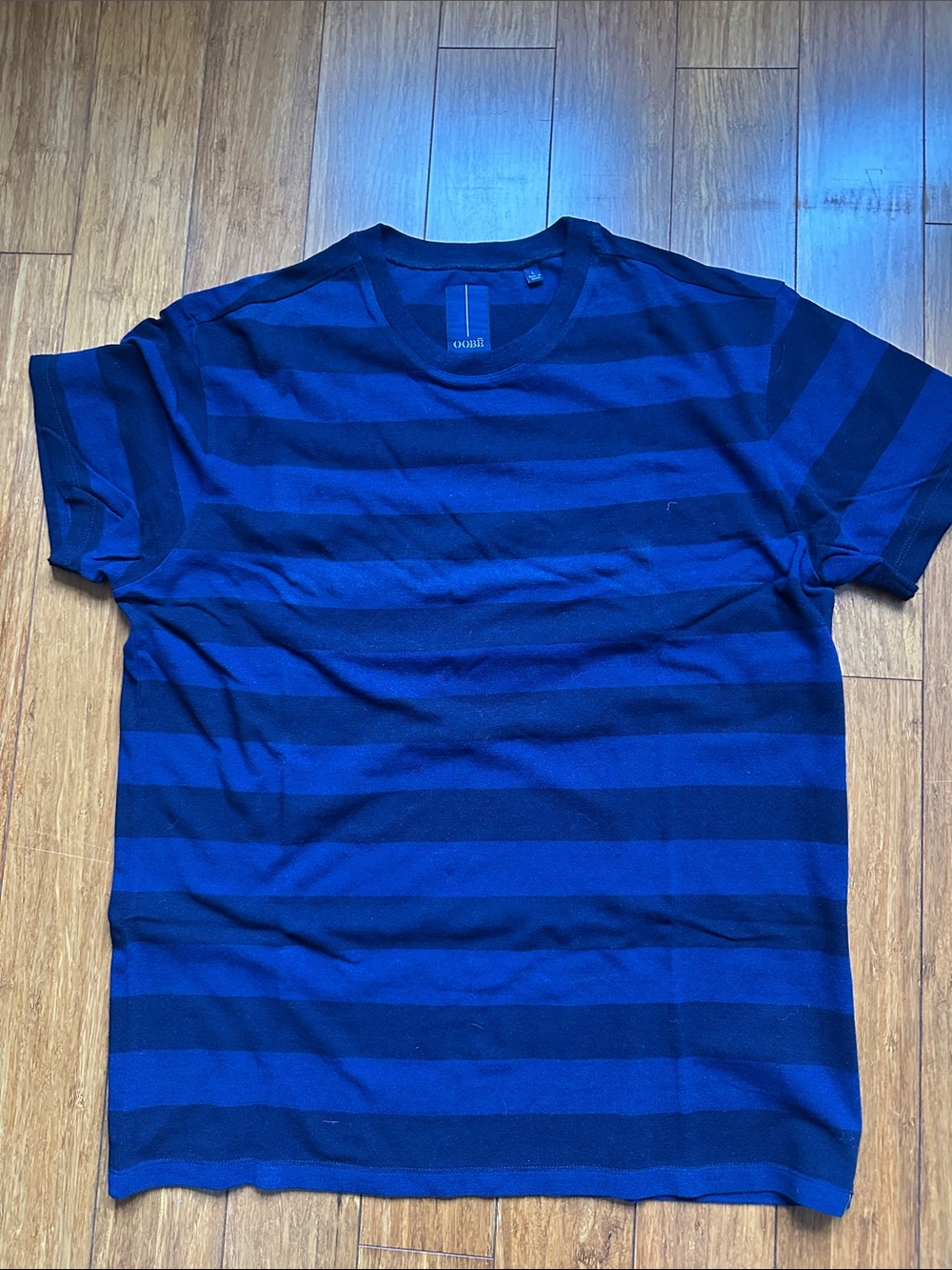 Oobe Men's Striped Crew Neck T-Shirt - Blue/Black